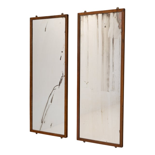 Vintage Oak Framed Mirrors, 1950 For Sale
