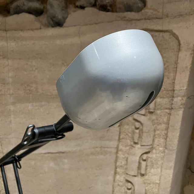 1980s Artemide Adone Vintage Metal Adjustable Floor Lamp Stone Base Italy For Sale In San Diego - Image 6 of 12
