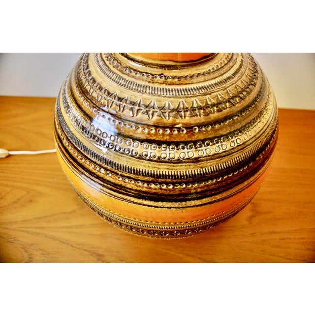 Red Large Vintage Sahara Series Table Lamp by Aldo Londi for Bitossi, 1960 For Sale - Image 8 of 10