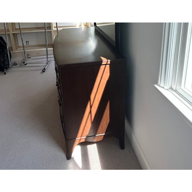 Vintage Mahogany 12-Drawer Dresser | Mahogany Chest of Drawers With Brass Hardware | Federal Style Furniture For Sale In Los Angeles - Image 6 of 12