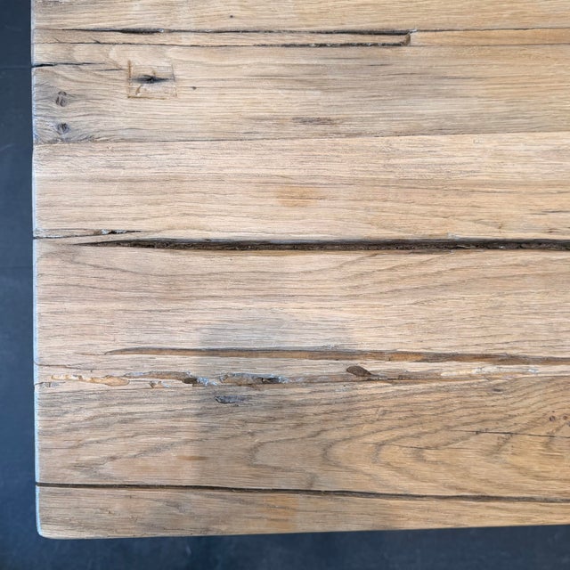 Brown 1980s Reclaimed Oak Coffee Table, With Rotating Top For Sale - Image 8 of 12