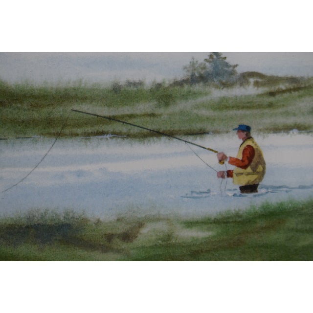 Maine Fly-Fisherman in Stream 2012 Watercolor by John Handcock For Sale In New York - Image 6 of 6