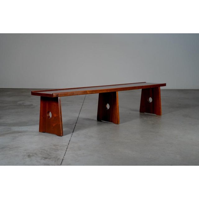 Vintage Brazilian Bench in Wood, 1980s For Sale - Image 9 of 9