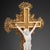Crucifix in Gilded Wood and Biscuit Porcelain For Sale - Image 6 of 9