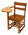 Vintage Solid Oak School Desk Chair With Attached Writing Tablet For Sale