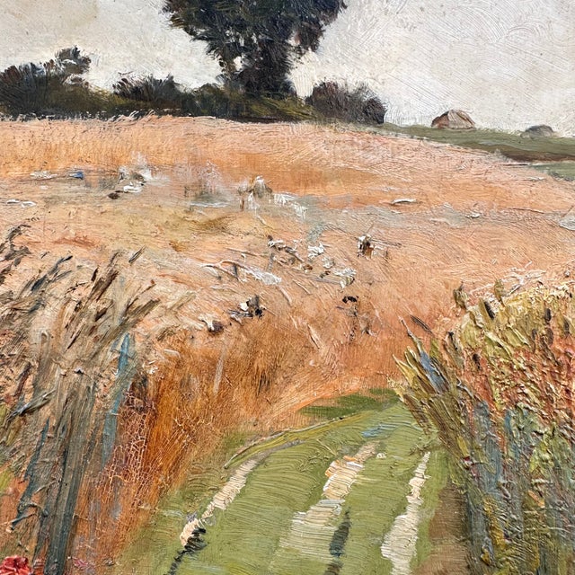 Fernand Quignon, Walking Through the Wheat Fields, 20th Century, Oil on Board, Framed For Sale - Image 12 of 18