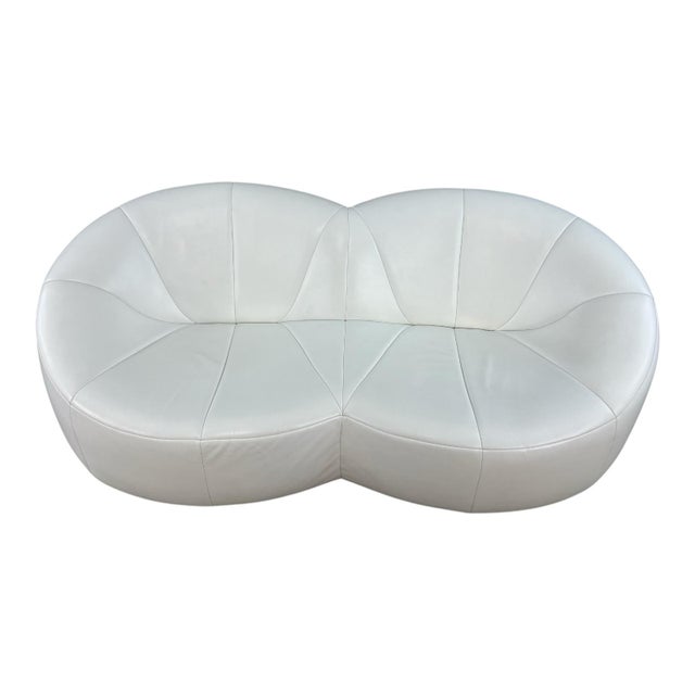 Pumpkin 2-Seater Settee in White Leather by Pierre Paulin for Ligne Roset For Sale - Image 5 of 18