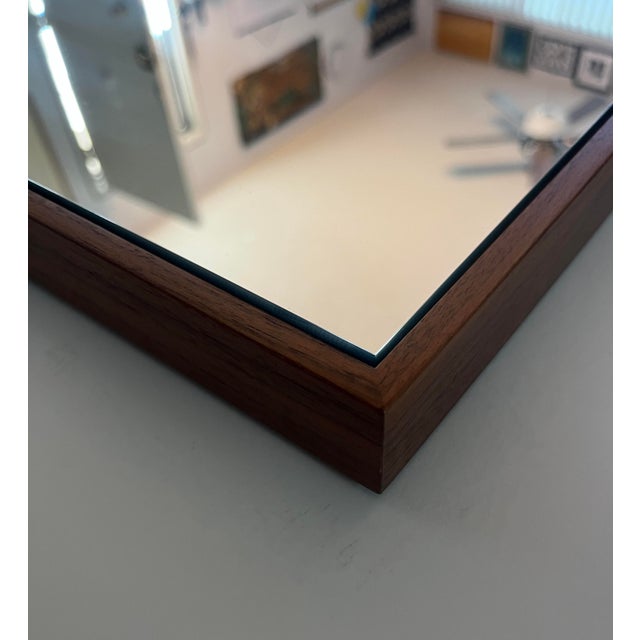 Mid-Century Modern Room & Board Hudson Handcrafted in America Walnut Wood Wall Mirror 30"x40" For Sale - Image 3 of 7