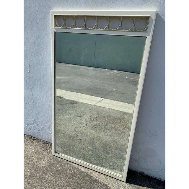 Vintage White Wall Mirror For Sale - Image 4 of 10