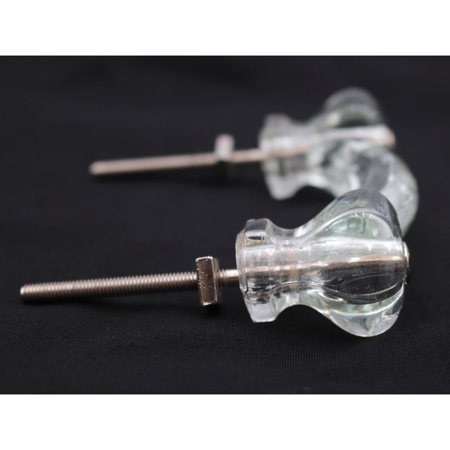 Traditional Antique 4.25 In. Clear Glass Bridge Drawer Pull For Sale - Image 3 of 4