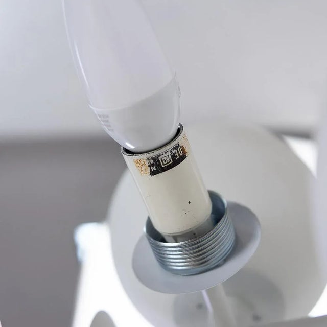 White Vintage Swiss Globe Floor Lamp from Temde For Sale - Image 8 of 10