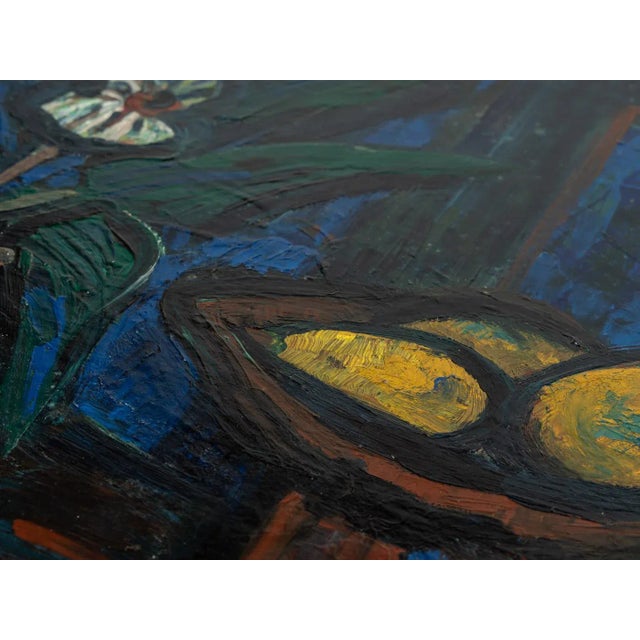 1930s Blue Hour, Oil on Hardboard, Framed For Sale - Image 5 of 12