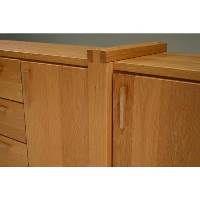 Wood Large Brustalist Oak Sideboard, Belgium, 1990s For Sale - Image 7 of 9
