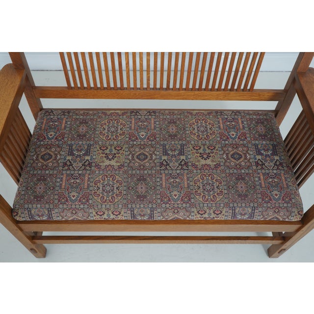 Stickley Mission Oak Spindle Settee Loveseat For Sale - Image 11 of 18