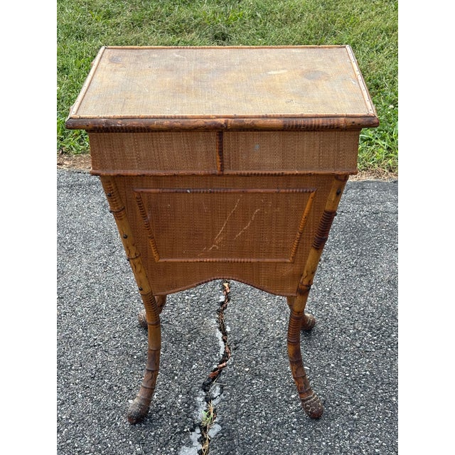 Late 19th Century Wicker Bamboo Side-Table For Sale - Image 12 of 13