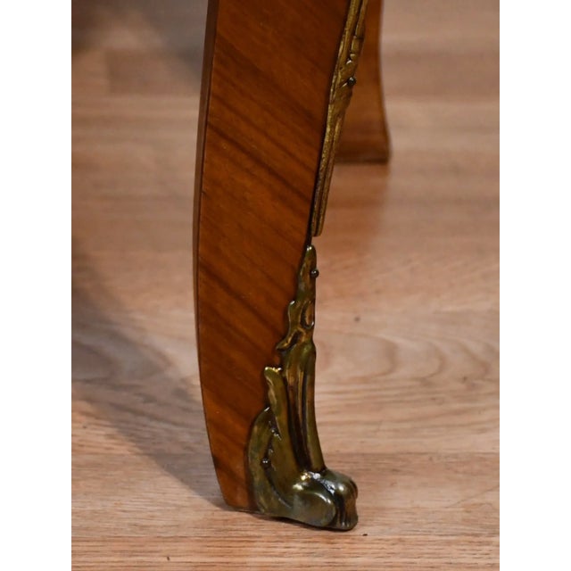 1920 Antique French Louis XV Satinwood Inlaid & Marble Top Commode / Dresser For Sale - Image 13 of 18