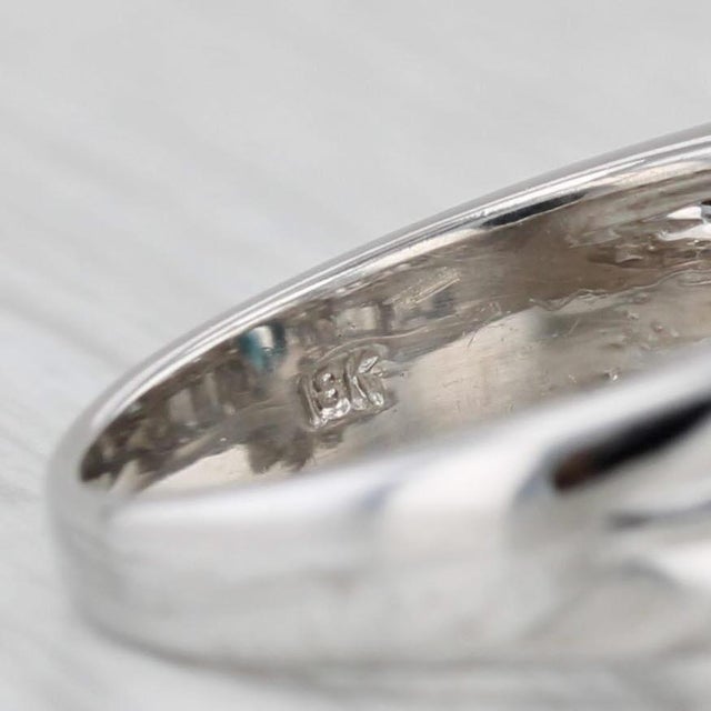 Modern 1.69ctw Blue Sapphire Diamond Halo Ring 18k White Gold Size 5.5 For Sale - Image 3 of 9