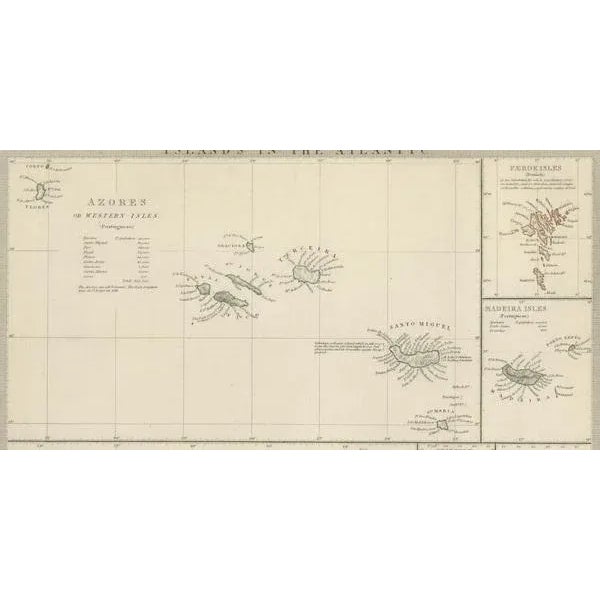 Antique Map of the Islands in the Atlantic Oceane, 1852 For Sale - Image 4 of 6