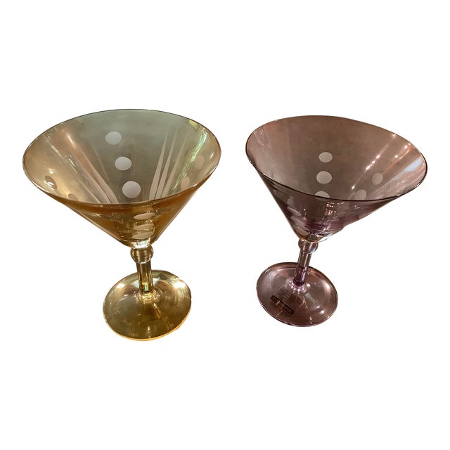 Mid 20th Century I. Godinger Italian Martini Glasses a Pair Chairish