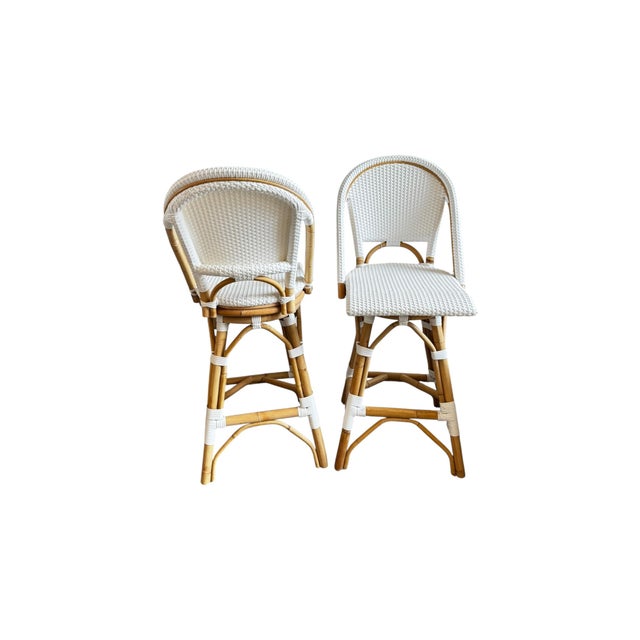 Coastal Serena & Lily Pair of Bar Chairs For Sale - Image 3 of 5
