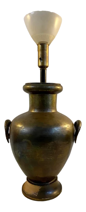 Hammered Metal Middle Eastern Style Table Lamp C.1950