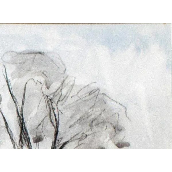 Mid 20th Century "Aquarelle" Expressionist Landscape Naturalistic Aquarelle Watercolor Painting on Paper by Etienne Descargues For Sale - Image 4 of 12