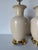 1980s 1980s Vintage Asian Style Cream Beige Crackle Glazed Ceramic & Brass Table Lamps – A Pair For Sale - Image 5 of 12