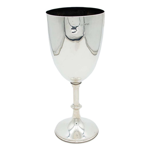 Large Chalice in Smooth Silver with Pearly Friezes For Sale