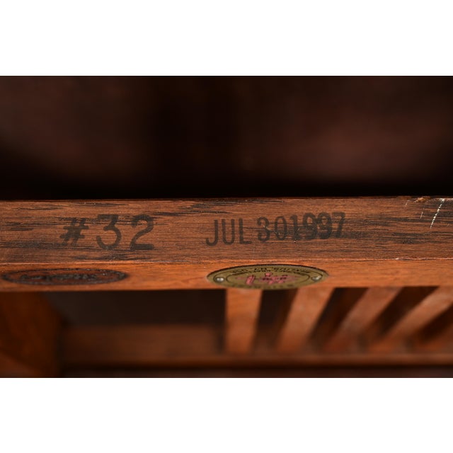 Stickley Mission Oak Arts & Crafts Reclining Morris Lounge Chair With Ottoman For Sale - Image 13 of 14