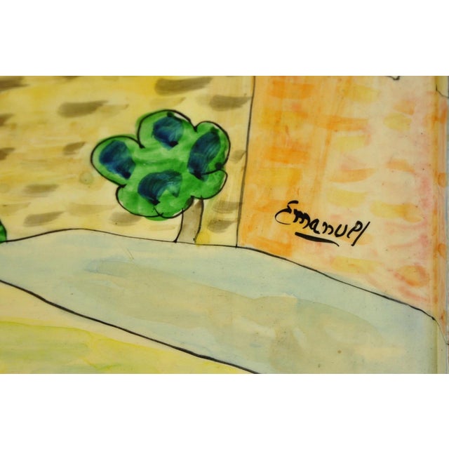 Vintage Yair Emanuel Judaica Hand Painted Wood Challah Board Made in Israel For Sale - Image 9 of 14