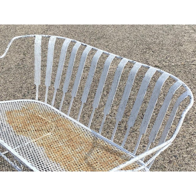 Vintage Mid Century Modern Wrought Iron Sculptural Garden Patio Loveseat Sofa For Sale In Philadelphia - Image 6 of 11