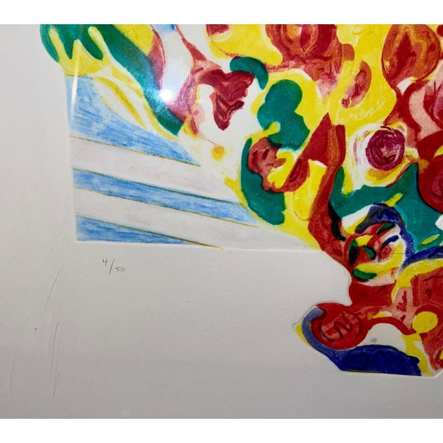 1980s Nancy Graves, Large Nancy Graves Color Aquatint Drypoint Etching Screenprint Metallic Gold, 1988 For Sale - Image 5 of 11