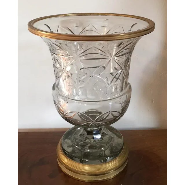 19th Century 19th Century Anglo Irish Cut Crystal Glass Mounted Vase For Sale - Image 5 of 11