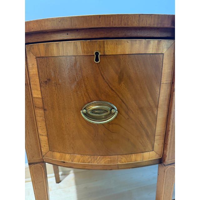 Antique Sheraton Style Inlaid Mahogany Bow-Front Sideboard For Sale - Image 6 of 9