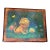 Vintage 1970s Folk Art Handmade Lion Print on Lacquered Wood For Sale