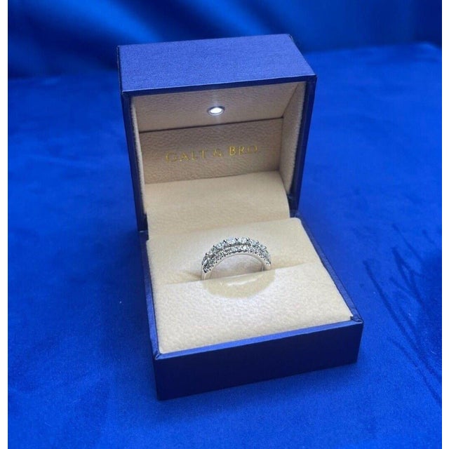 Brilliant White Diamond Three Row Pave Set Cocktail Statement Fashion Wedding Band, Size 7 For Sale In Washington DC - Image 6 of 10