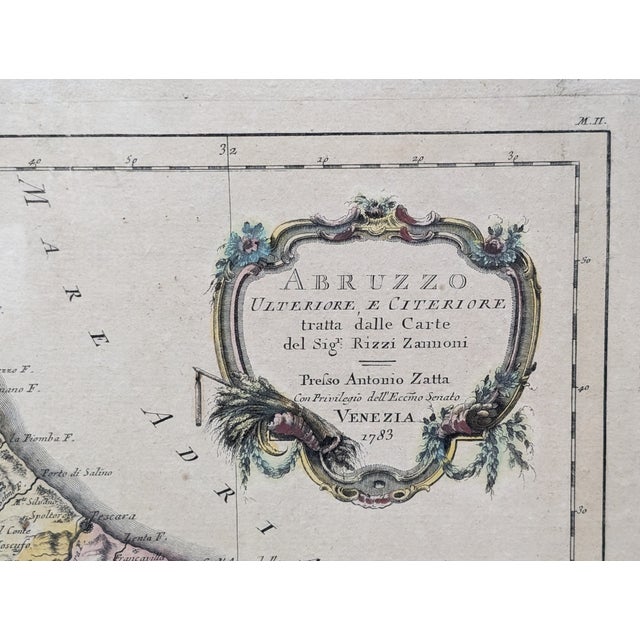 Late 18th Century L' Abruzzo Ulteriore E Citeriore Framed Map by Antonio Zatta, 1783 For Sale - Image 5 of 9