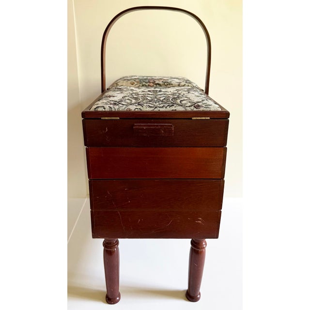 1970s 1970s Expandable Sewing Basket For Sale - Image 5 of 10