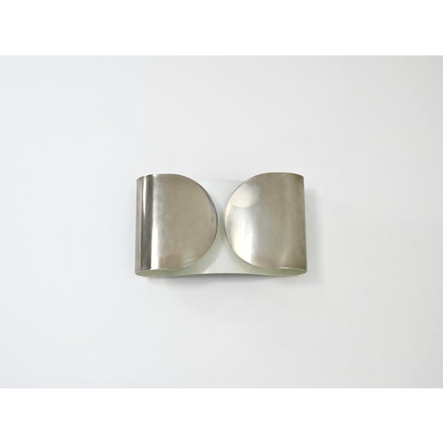 Metal Chrome Foglio Wall Lamp by Tobia and Afra Scarpa for Flos, 1960s For Sale - Image 7 of 12