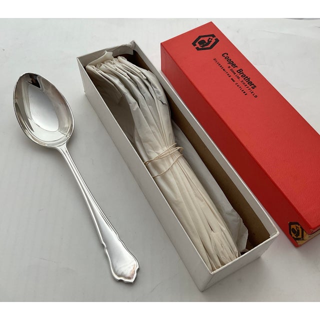 Metal New 1980s Dessert Spoon & Fork, Du Barry - Set of 12 For Sale - Image 7 of 18