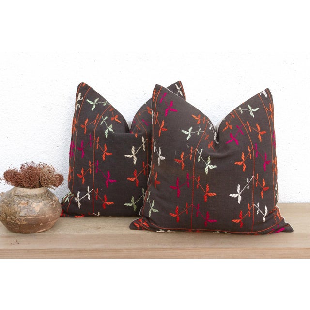Doaba Pair, Antique Phulkari Pillow Covers For Sale In Los Angeles - Image 6 of 6