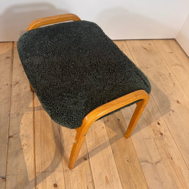 Wood Set of Green Lamino Lounge Chair and Ottoman by Yngve Ekström for Swedese, 1960 For Sale - Image 7 of 9