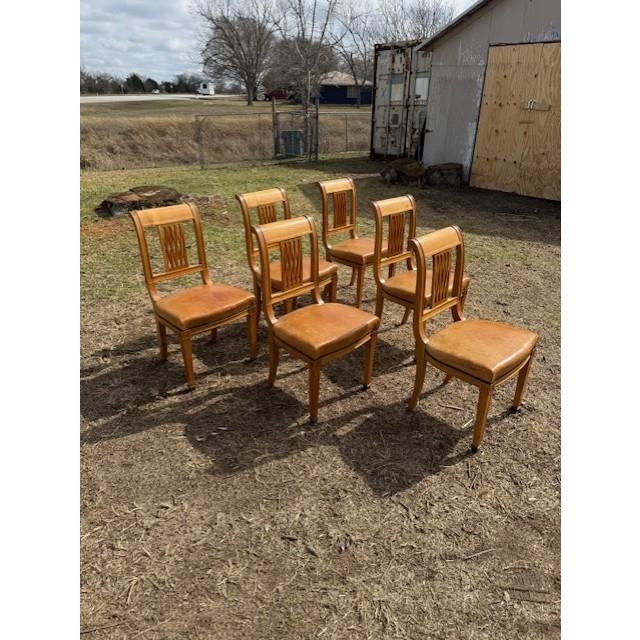 French Fine 19th Century Neoclassical Style Leather Dining Chairs - Set of 6 For Sale - Image 3 of 16