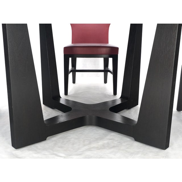 Holly Hunt Large 6' Diameter Round Ebonized Table Oak 4 Chairs Dining Set MINT! Table Dimensions: 72 x 72 x 30 Chair...