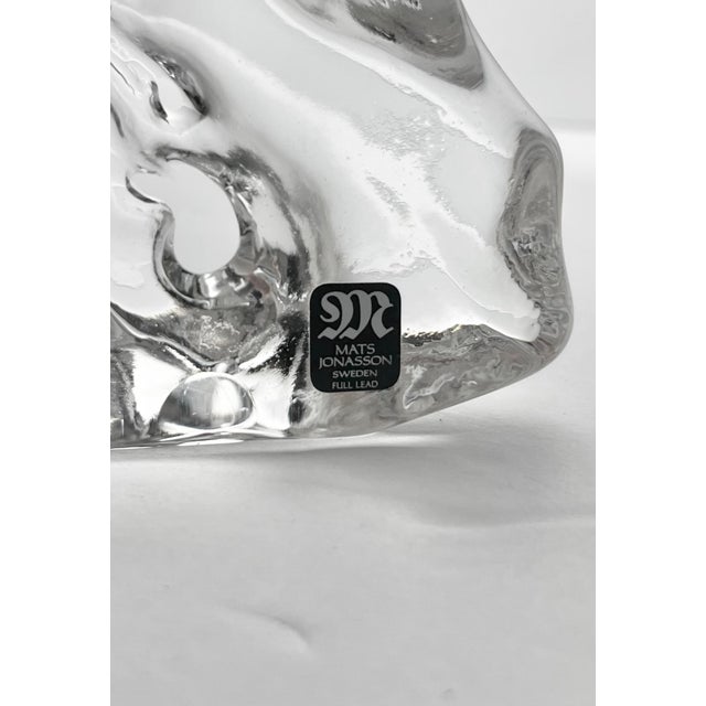 Glass Mats Jonasson X Målerås Crystal Humpback Whale Paperweight Sculpture For Sale - Image 7 of 8