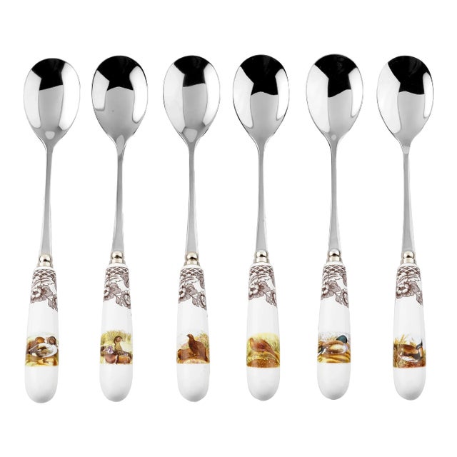 Spode Woodland Teaspoons, Assorted Motifs - Set of 6 For Sale