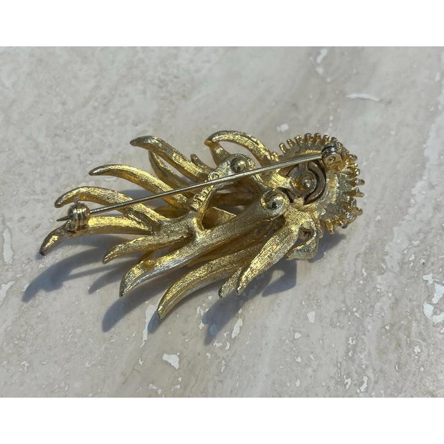 Vintage Rhinestone Statement Brooch For Sale In West Palm - Image 6 of 12