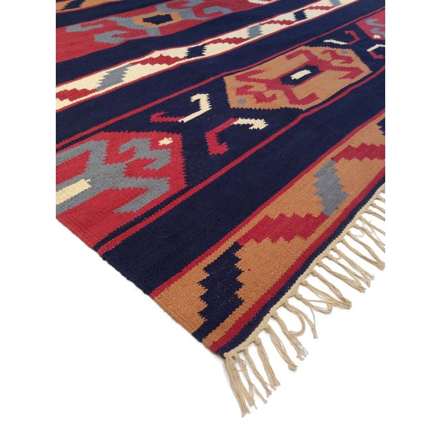 Modern Pasargad Home Anatolian Multi Cotton Area Rug- 9' 0" X 12' 0" For Sale - Image 3 of 4