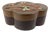 Antique Chinese Begonia-Shaped Black Lacquer Trinket Box With Hardstone Inlay, Circa 1920s For Sale