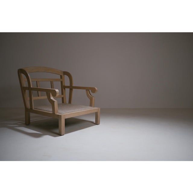 Vintage Georges V Cerused Oak Lounge Chair by Christian Liaigre, 1980s For Sale - Image 10 of 18